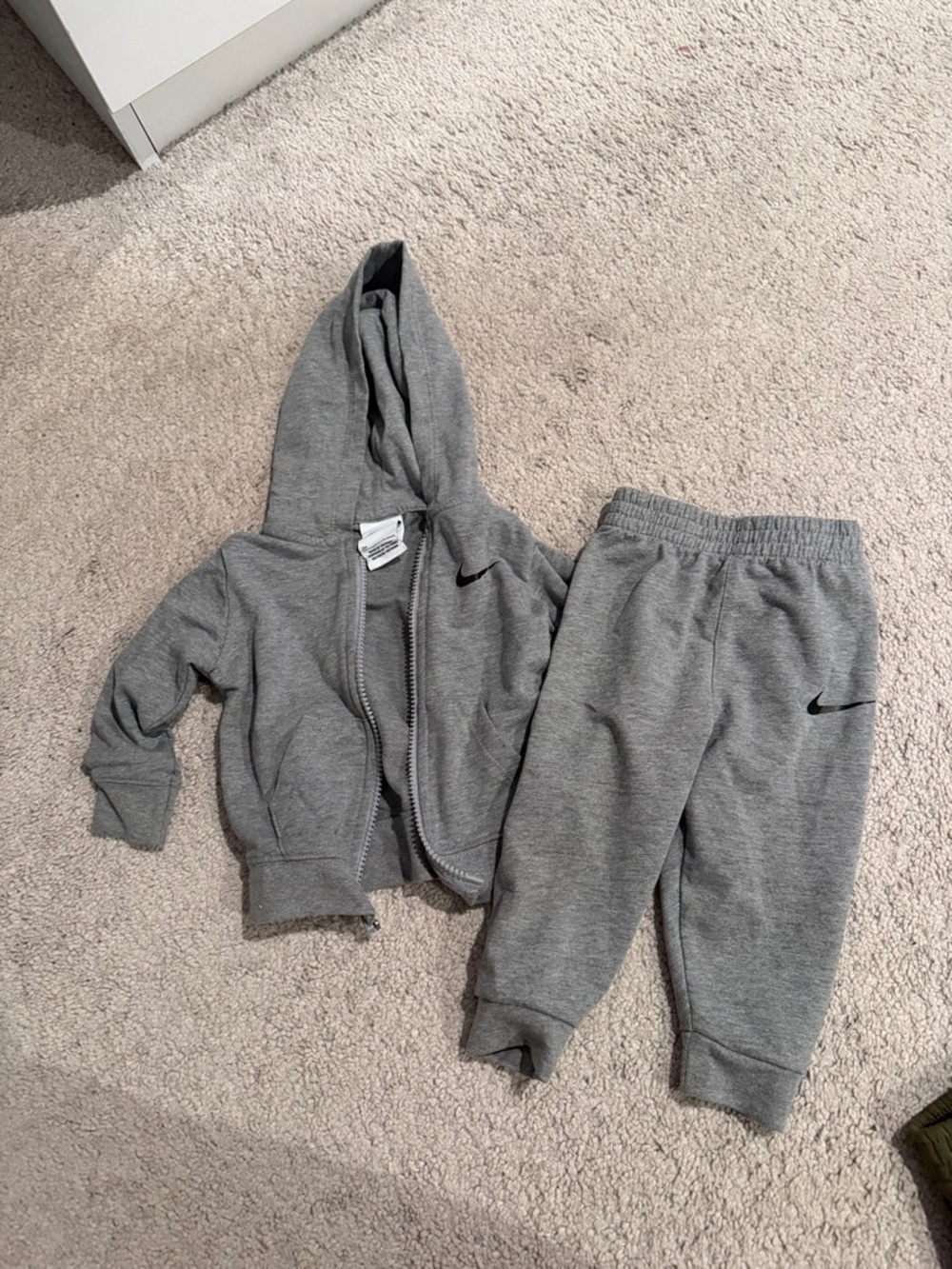Nike Kids Grey Hooded Zip Jacket & Joggers Set